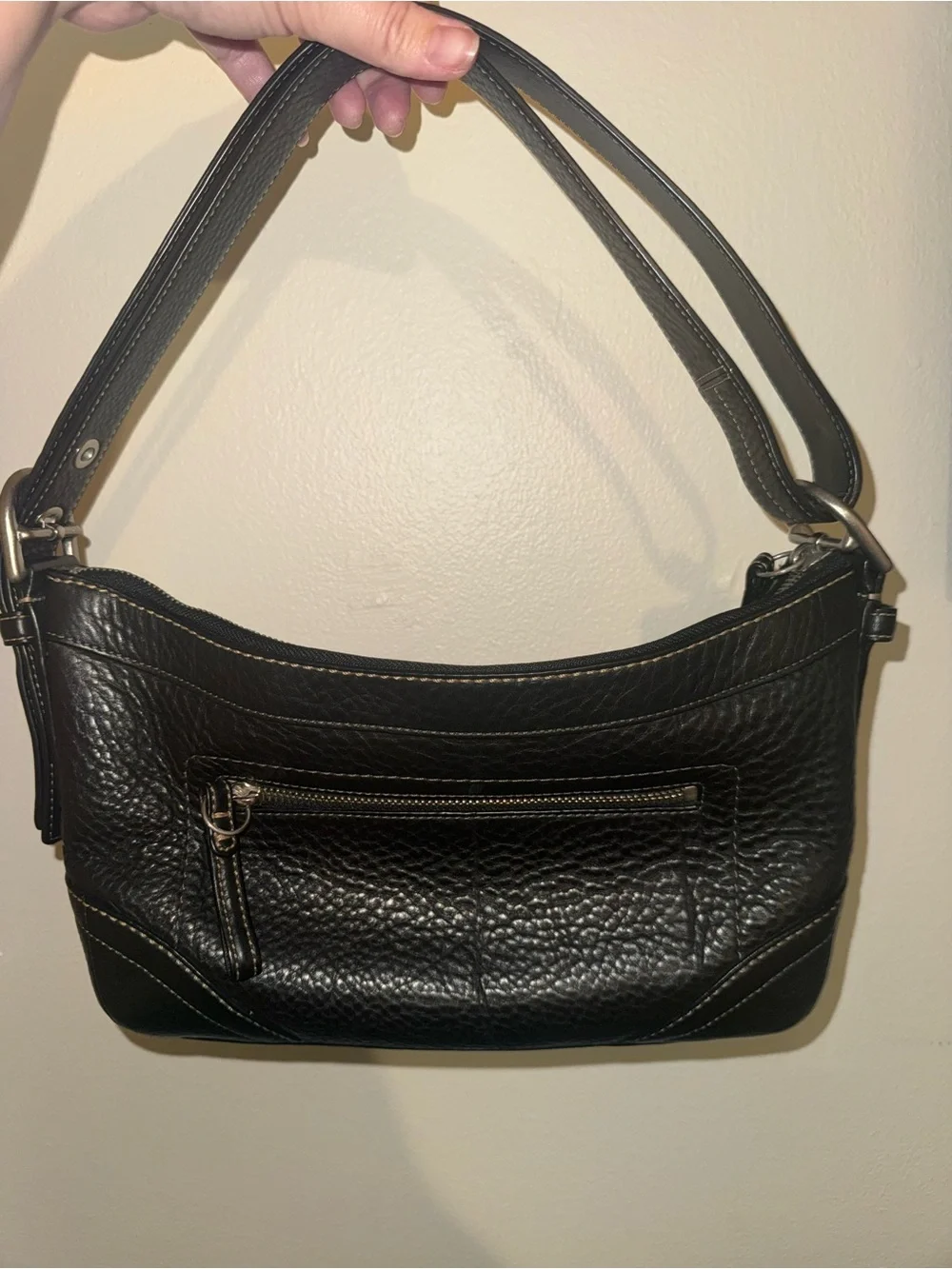 Coach Black Pebbled Leather Mini Crossbody Bag